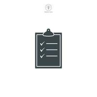 Checklist icon. A simple and organized vector illustration of a checklist, symbolizing tasks, to-do lists, and completion.