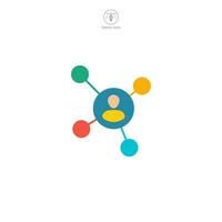 Network icon. A dynamic and interconnected vector illustration of a network, symbolizing connections, communication, and digital infrastructure.