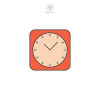 Clock or Timer icon. A sleek and precise vector illustration of a clock or timer, representing time management, deadlines, and efficiency.