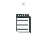 Notepad icon, A clean and practical vector illustration of a notepad, representing note-taking, ideas, and reminders.