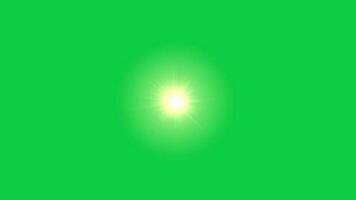 Soleil animation avec Soleil des rayons sur vert écran Contexte video