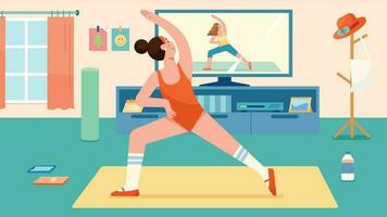 Female Home Workout Flat Design vector