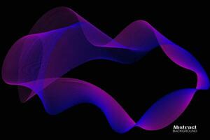 Abstract background with dynamic linear waves. Vector illustration in flat minimalistic style. isolated on dark background.