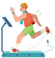 Man Running on Treadmill vector