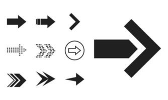 set different arrows mark. Collections arrows pointers. Flat style vector illustration