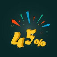 Discounts numbers percent sign, vector illustration