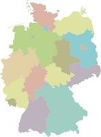 Vector blank map of Germany with federated states or regions and administrative divisions. Editable and clearly labeled layers.