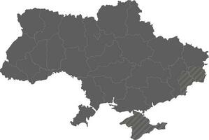 Blank map of Ukraine with regions, administrative divisions and territories claimed by Russia. Editable and clearly labeled layers. vector