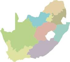 Vector blank map of South Africa with provinces and administrative divisions. Editable and clearly labeled layers.