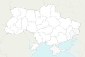 Blank map of Ukraine with regions, administrative divisions and territories claimed by Russia. Editable and clearly labeled layers. vector