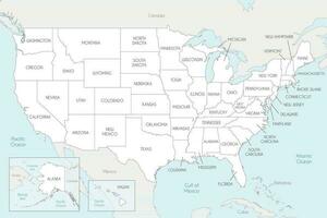 vector mapa de Estados Unidos con estados y administrativo divisiones, y vecino países. editable y claramente etiquetado capas.