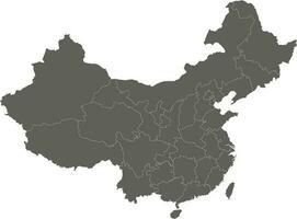 Vector blank map of China with provinces, regions and administrative divisions. Editable and clearly labeled layers.