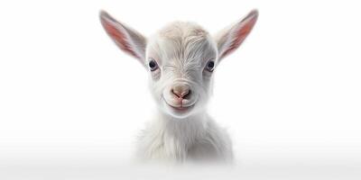 . . Photo illustration of baby little goat portrait face. Graphic Art