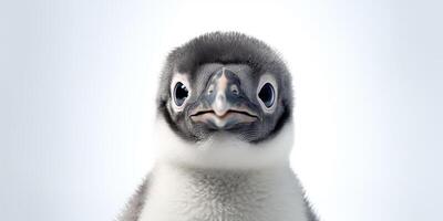 . . Photo illustration of little baby penguin cute funny face. Graphic Art