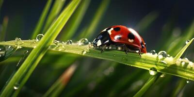 ai generado. ai generativo. foto realista ilustración de mariquita insecto. gráfico Arte