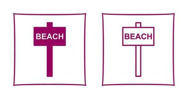 Beach Sign Vector Icon