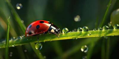 ai generado. ai generativo. foto realista ilustración de mariquita insecto. gráfico Arte