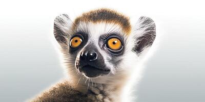 . . Photo Illustration of baby face lemur madagascar african animal. Graphic Art