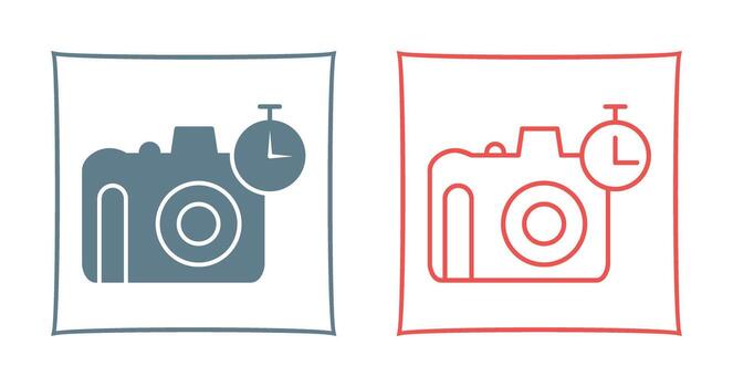Unique Timer on Camera Vector Icon