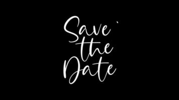 Save The Date Animation. Animated Lettering Greeting For Wedding Day video