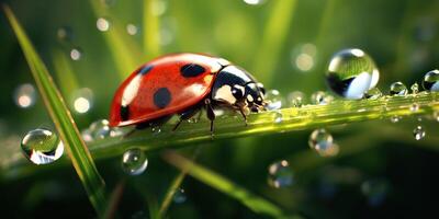 . . Photo Realistic Illustration of ladybug insect. Graphic Art