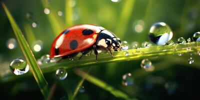 ai generado. ai generativo. foto realista ilustración de mariquita insecto. gráfico Arte