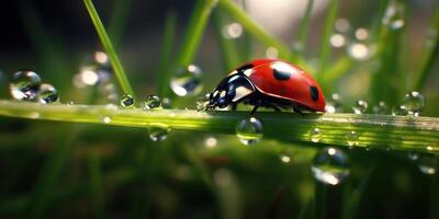 ai generado. ai generativo. foto realista ilustración de mariquita insecto. gráfico Arte