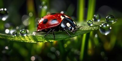 ai generado. ai generativo. foto realista ilustración de mariquita insecto. gráfico Arte