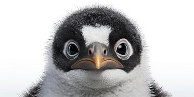 . . Photo illustration of little baby penguin cute funny face. Graphic Art