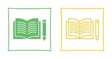 Unique Pencil and Book Vector Icon