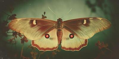 . . photo realistic illustration of A macro of a rare beautiful lunar moth. Graphic Art
