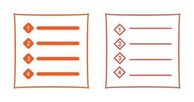 Unique Numbered list Vector Icon