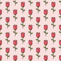 red rose seamless pattern design vector