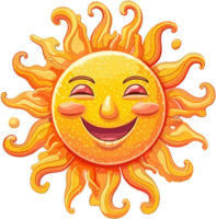 Sonne Symbol Satz. Gelb Sonne Star Symbole Sammlung. Sommer, Sonnenlicht, Natur, Himmel. Illustration png
