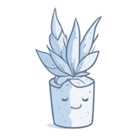 Cute succulent in a pot. Hand drawn illustration. png