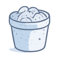 Bucket of ice cream. Illustration in doodle style png