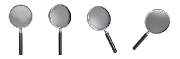 magnifying glass for science 3d object set png