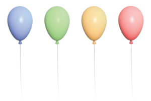 balloons 3d object set on png background