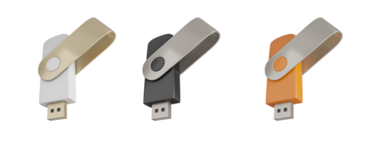 uSB blixt kör 3d objekt ikon uppsättning för spara minne av de dator png