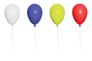 balloons 3d object set on png background