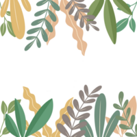 flor hojas ilustración para marco png