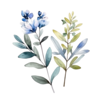 Cute botanical watercolor plant. Illustration AI Generative png