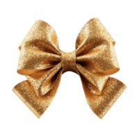 Golden bow isolated. Illustration png