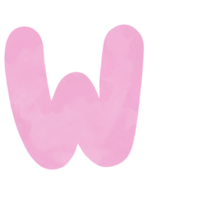 lettera w rosa acquerello modello, mano disegnato. png