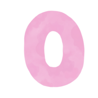 Letter O pink watercolor pattern, Hand drawn. png