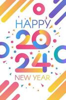 Happy 2024 New Year Gradient Vertical A4 Banner vector