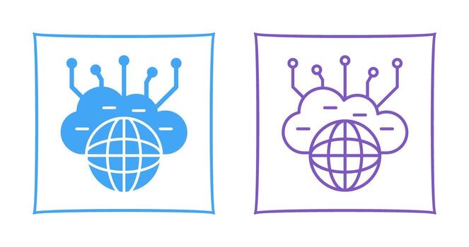 Computing Cloud Vector Icon