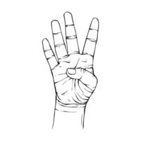 Hand drawn gesture sketch vector illustration line art