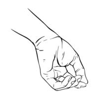 Hand drawn gesture sketch vector illustration line art