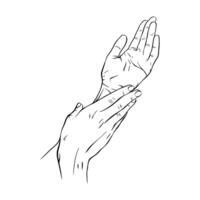 Two Hand drawn gesture sketch vector illustration line art